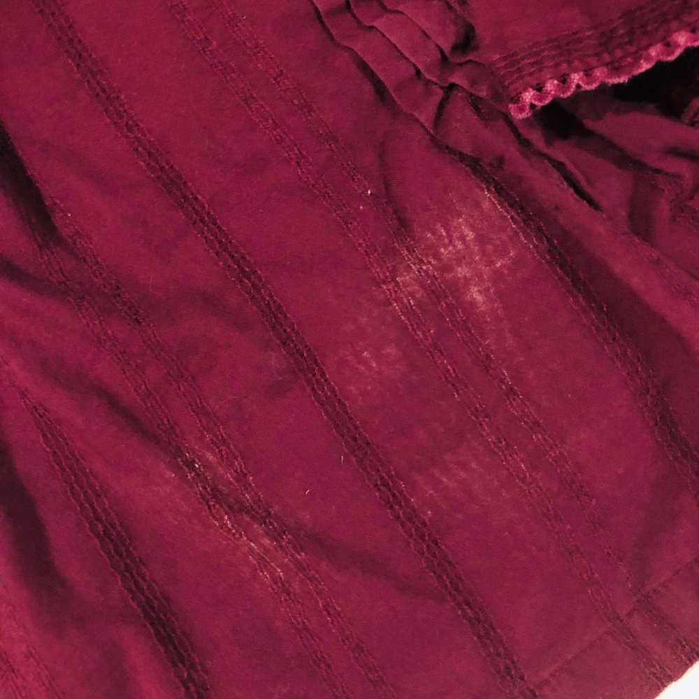 Maeve Gelise Button Pleated Pintuck Maroon Blouse - Picture 8 of 8